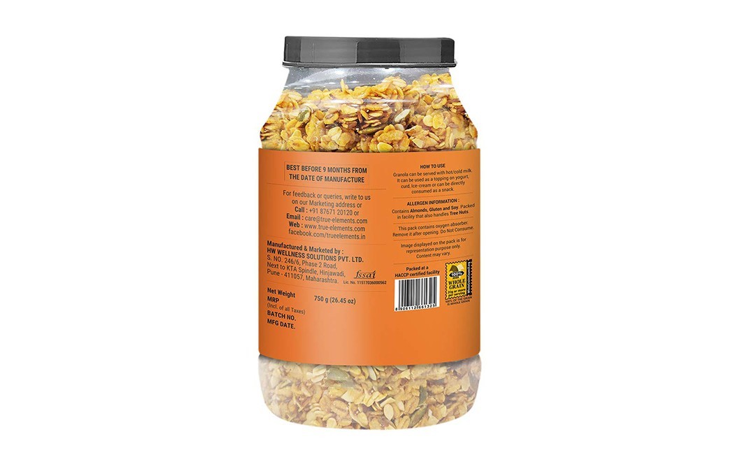 True Elements Baked Granola Honey Crunch   Plastic Jar  750 grams